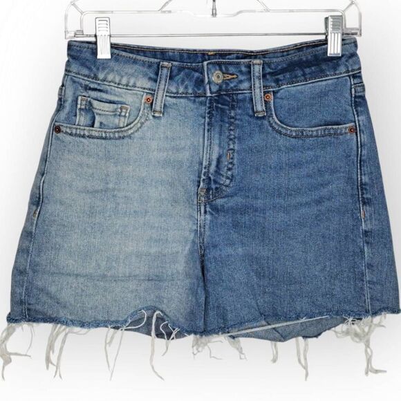 Old Navy Women's High-Waisted O.G. Straight Two-Tone Cut-Off Jean Shorts Gemini - Picture 1 of 6